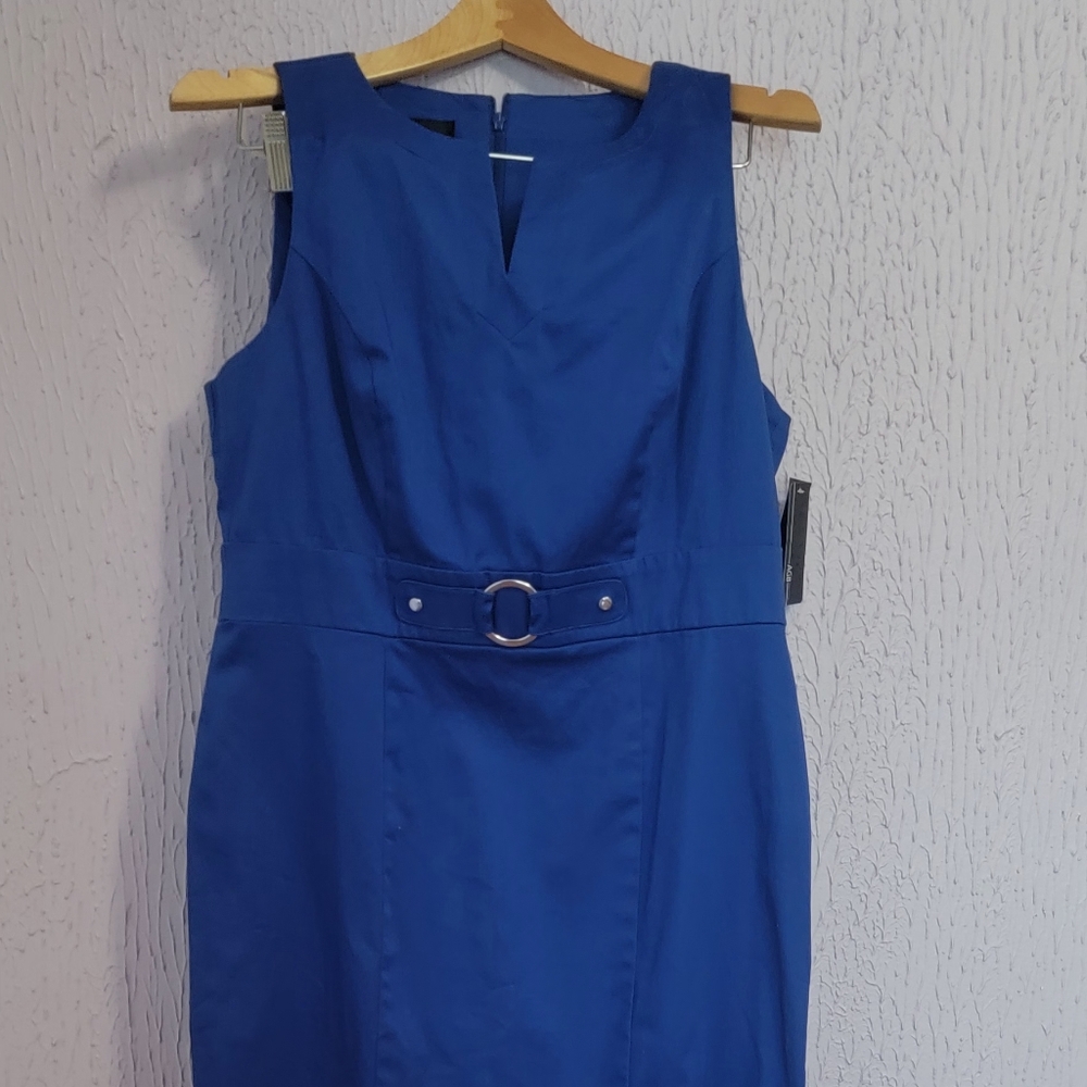 ABG.  Casual Elegant Blue Women's Dress, Size 14 Petite,